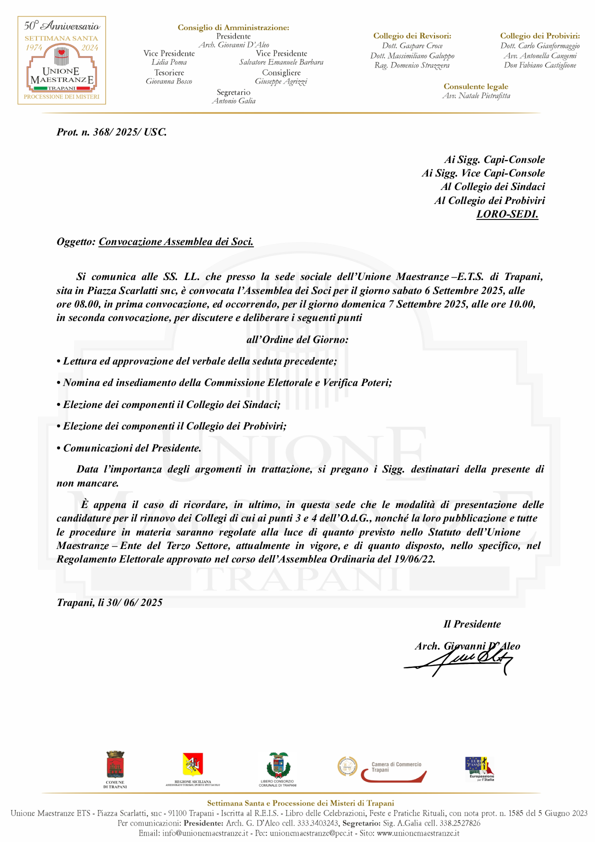 Presentazione candidature per rinnovo organi Collegiali 2025/2028